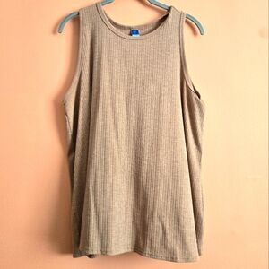 Old Navy Ribbed Sleeveless Tank Top – Tan Heathered, Size L